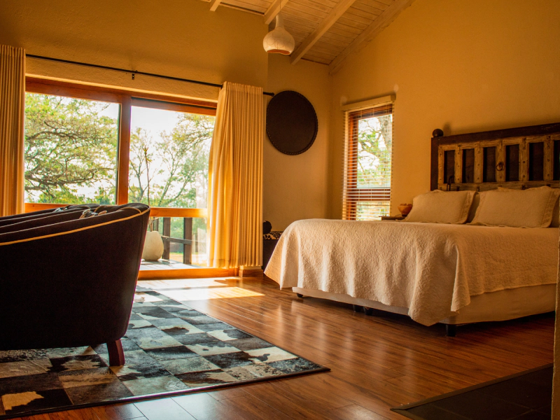 bedroom being shined by natural light